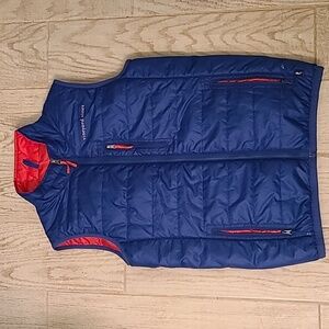 Vineyard Vines Blue & Coral Puffer Vest in EUC!